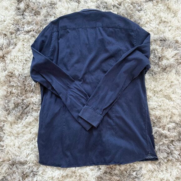 Ted Baker Mens‎ 6 long sleeved blue geometric button down shirt - Picture 3 of 9